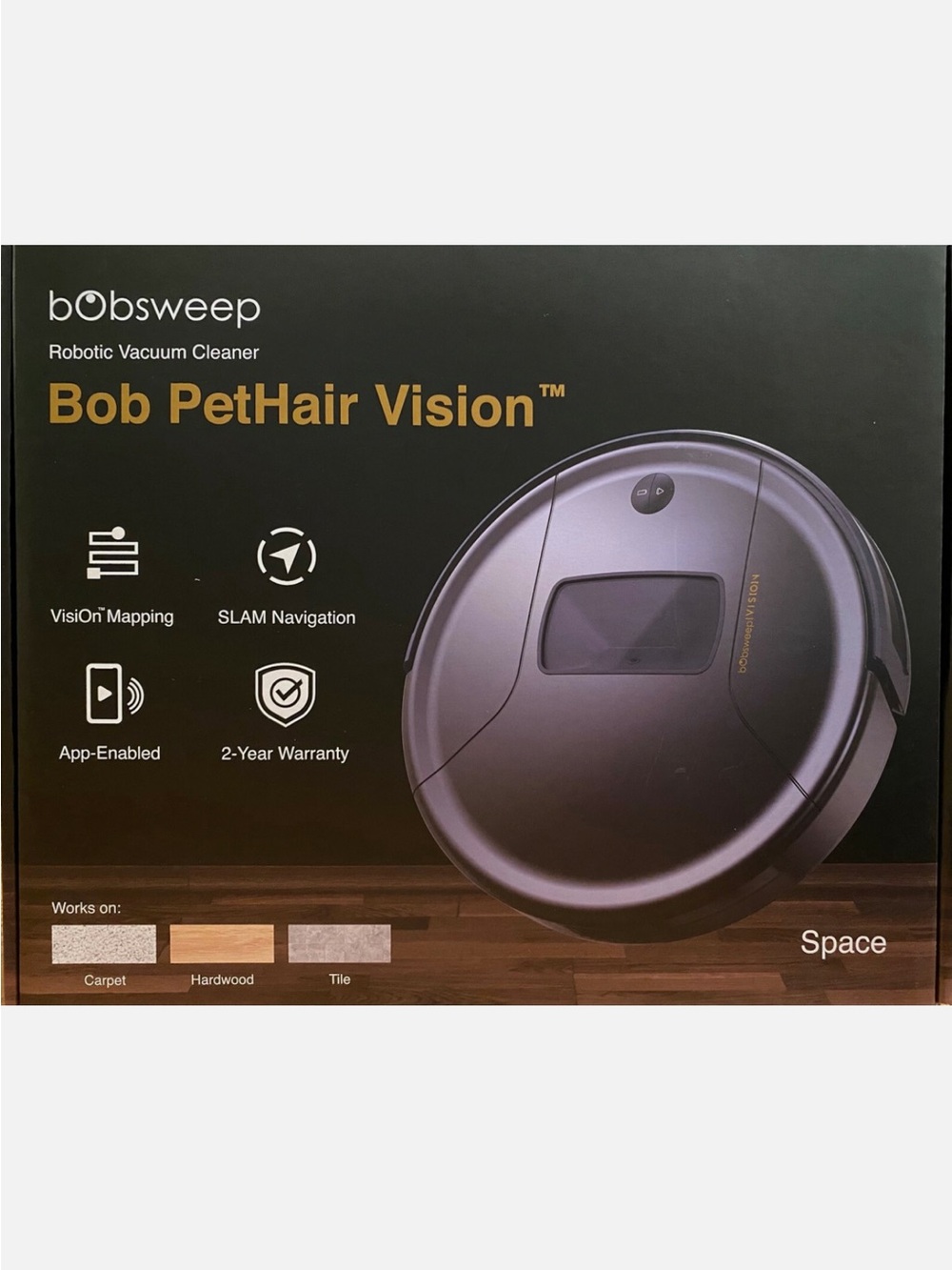 bObsweep PetHair Vision Wi-Fi Connected Robot Vacuum, Space